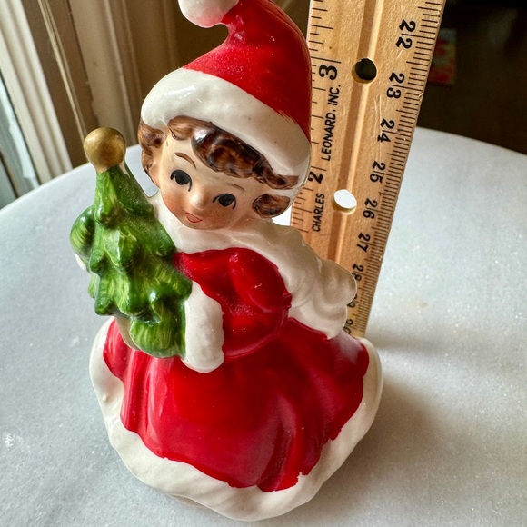 Vintage Lefton Christmas Girl with Tree MCM Japan - Picture 2 of 7
